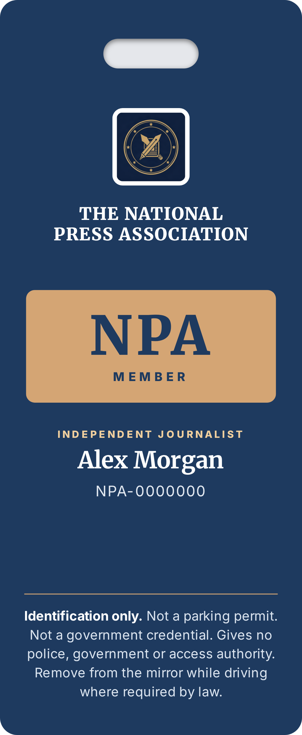 NPA car mirror hanger